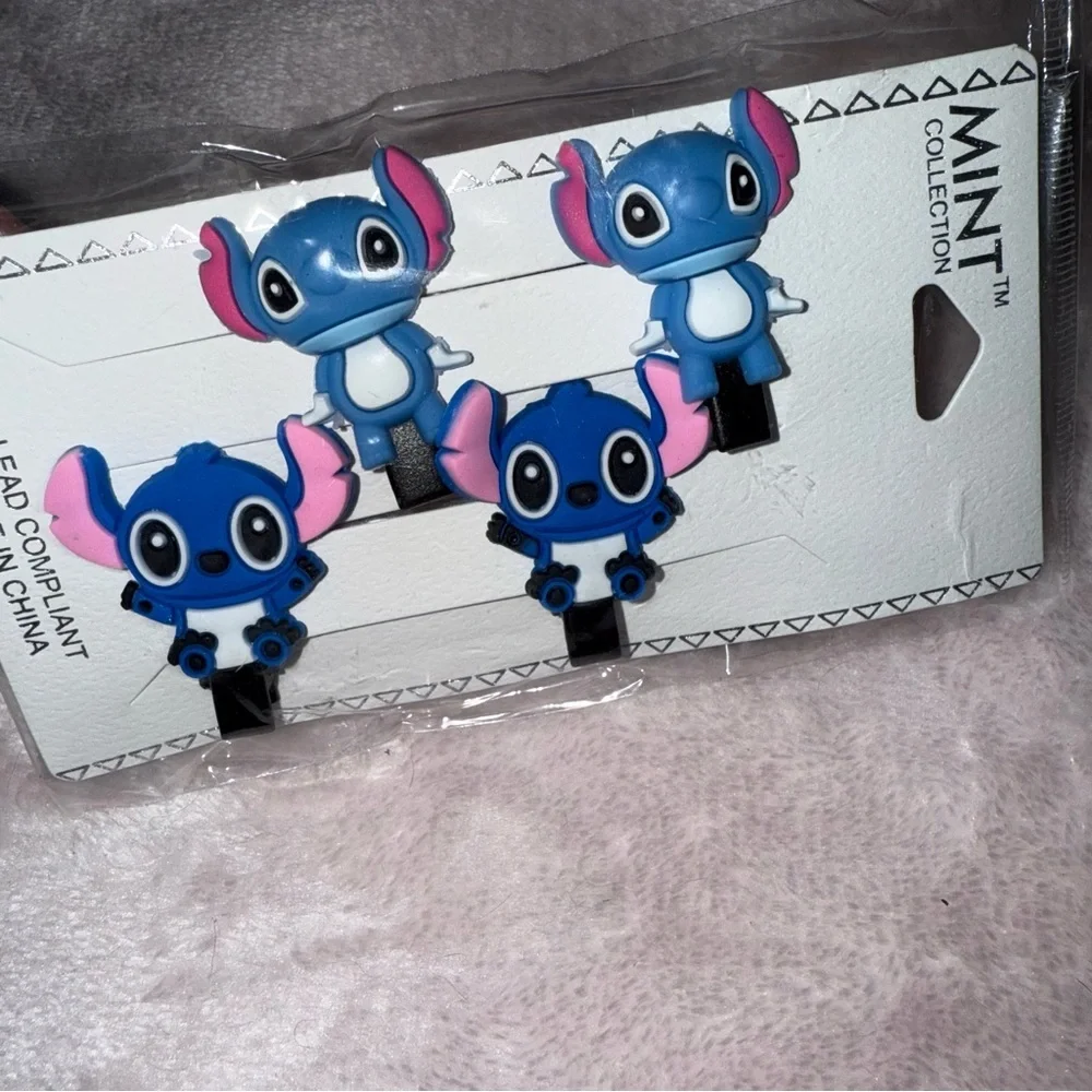 ✨✨5/$10✨✨ Mint Collection Stitch Character Set 4 Hair Barrettes Snap Clips Hair